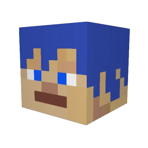 AllenLacia Minecraft avatar head, 3D render
