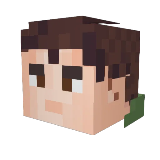 Allerix Minecraft avatar head, 3D render