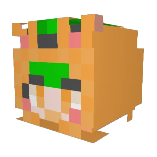 Alleunji Minecraft avatar head, 3D render