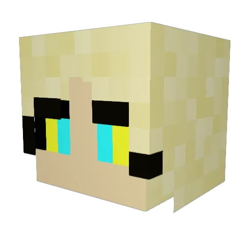 Alleysaur Minecraft avatar head, 3D render