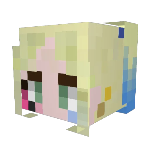AlliDoRock Minecraft avatar head, 3D render