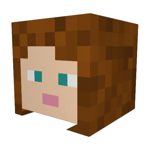 AlliKatte Minecraft avatar head, 3D render
