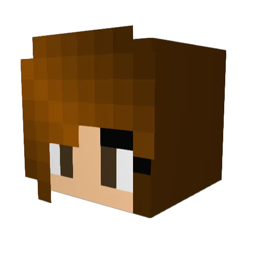 AlliRebec Minecraft avatar head, 3D render