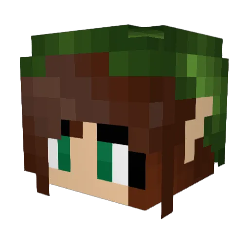Allikin Minecraft avatar head, 3D render