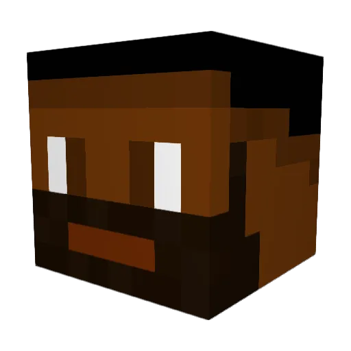 AlloFrax Minecraft avatar head, 3D render