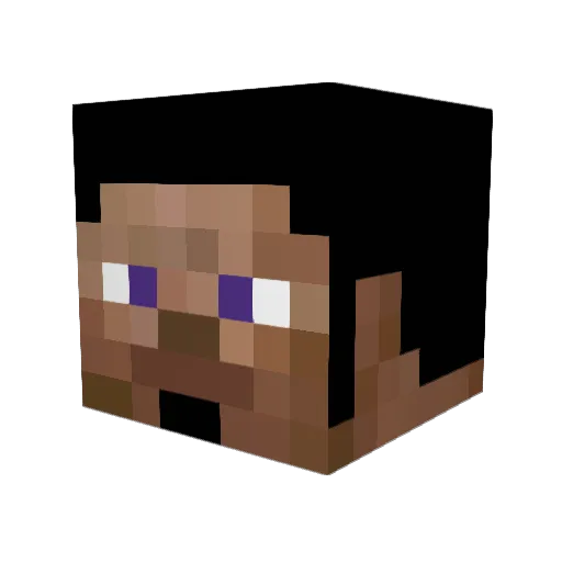 Alloyed Minecraft avatar head, 3D render