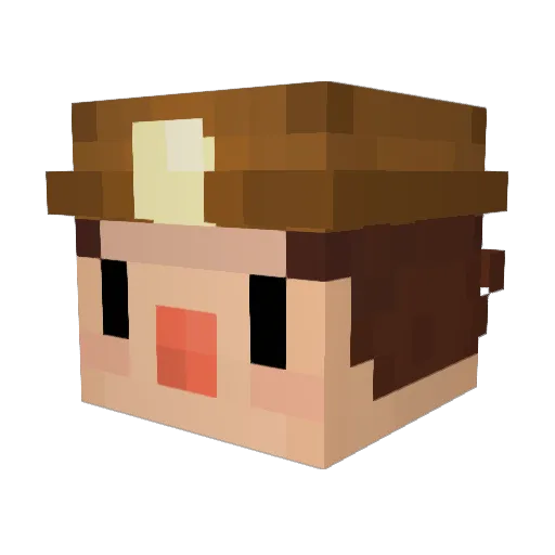 Allrich Minecraft avatar head, 3D render