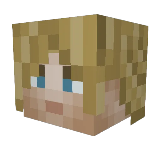 Allsius Minecraft avatar head, 3D render