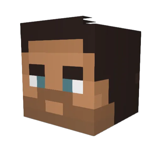 Alludez Minecraft avatar head, 3D render