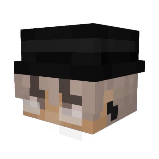 Allume_e Minecraft avatar head, 3D render