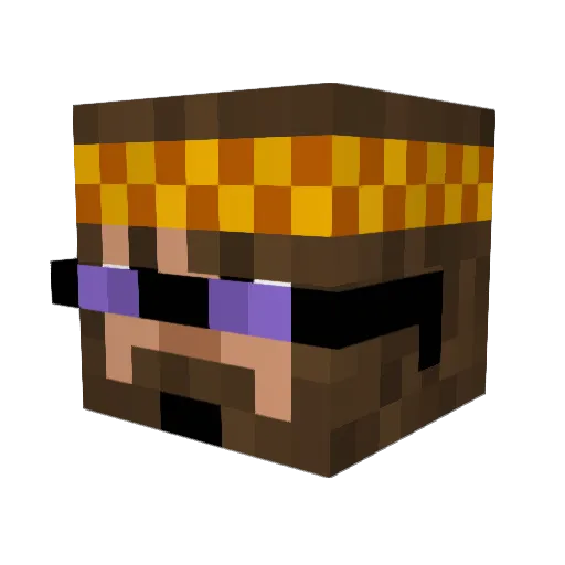 Allumiu Minecraft avatar head, 3D render