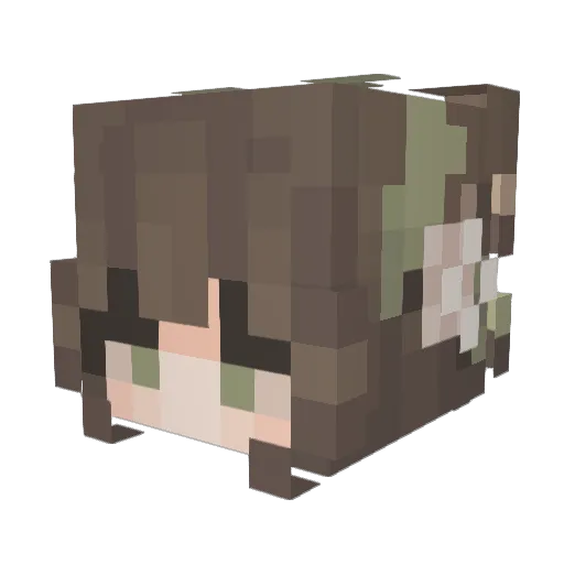 Alluna_ Minecraft avatar head, 3D render
