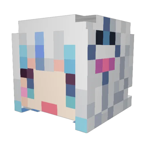 Allusity Minecraft avatar head, 3D render