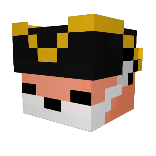 Allusive Minecraft avatar head, 3D render