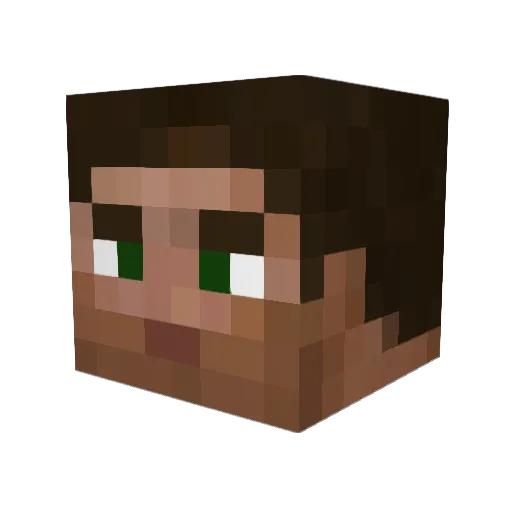 Allux10 Minecraft avatar head, 3D render