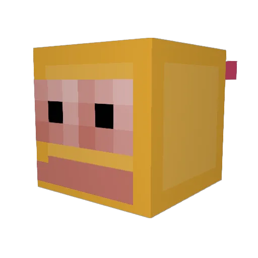 AllyBobo Minecraft avatar head, 3D render