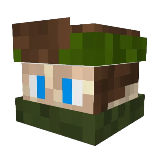 AllzeitGott Minecraft avatar head, 3D render