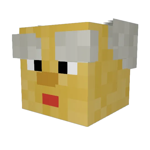 AlmightyMinos Minecraft avatar head, 3D render