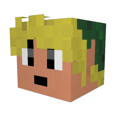 Almoe Minecraft avatar head, 3D render
