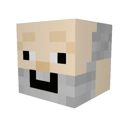 Almond333 Minecraft avatar head, 3D render