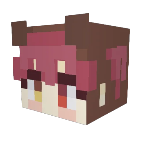 AlmondMilku Minecraft avatar head, 3D render