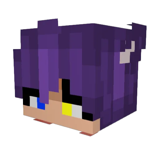 AlmondTheWolf Minecraft avatar head, 3D render