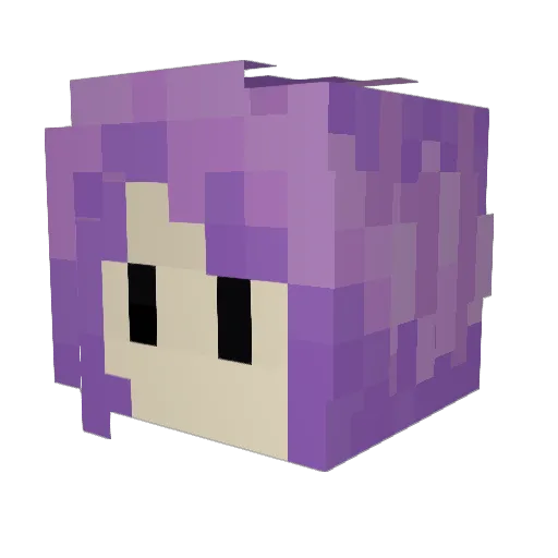 AlmondX3 Minecraft avatar head, 3D render