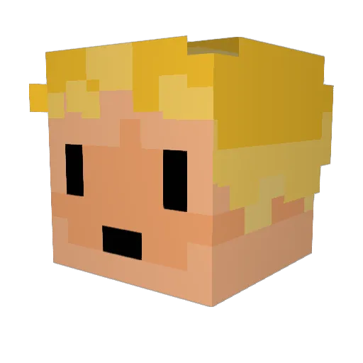 Almond_Sad Minecraft avatar head, 3D render