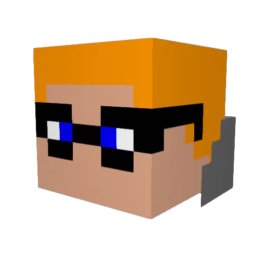 Almondator87 Minecraft avatar head, 3D render