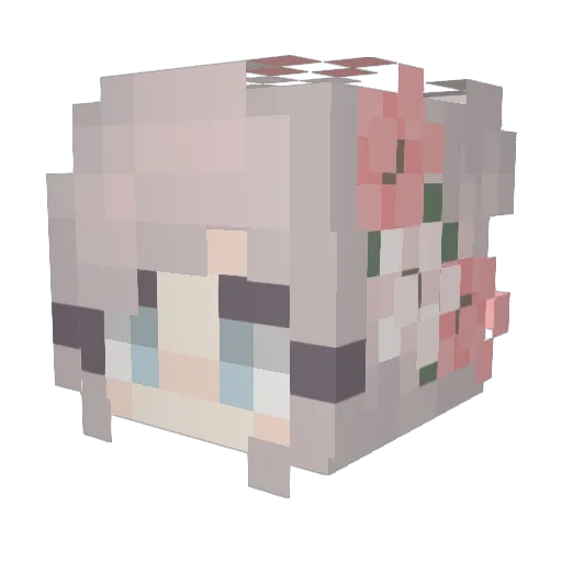 AlmostEge Minecraft avatar head, 3D render