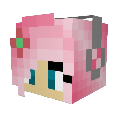 AlmostGodLike Minecraft avatar head, 3D render
