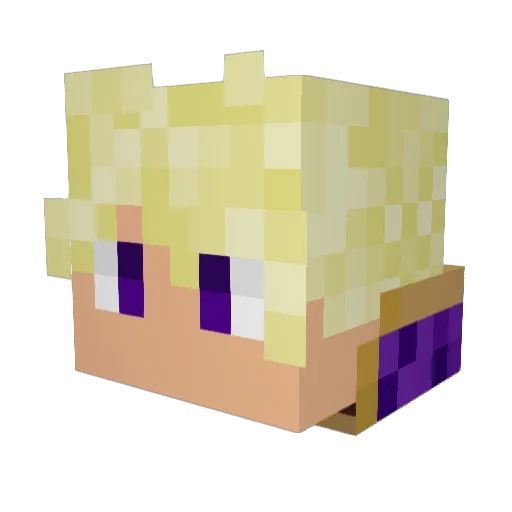 AlmostLucifer Minecraft avatar head, 3D render