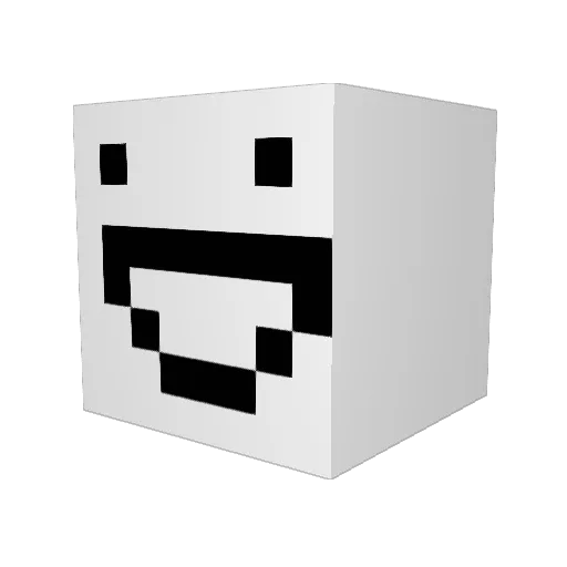 Almoust Minecraft avatar head, 3D render