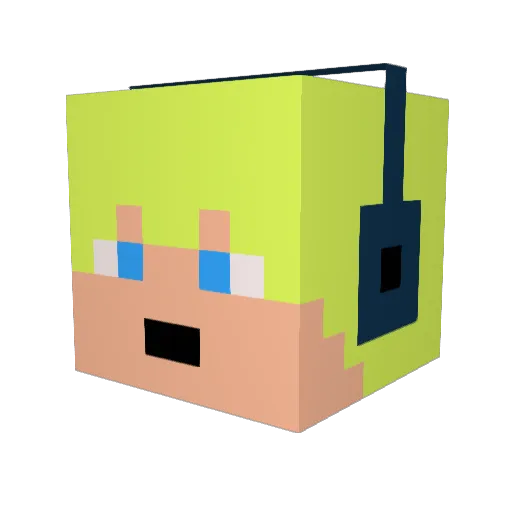 Alnagon Minecraft avatar head, 3D render