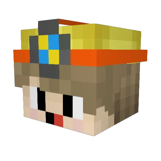 Aloa_ Minecraft avatar head, 3D render