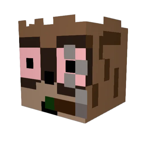 Alocate Minecraft avatar head, 3D render