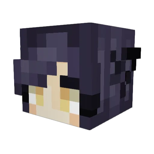 Aloelen Minecraft avatar head, 3D render