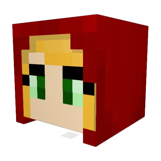 Aloeverana Minecraft avatar head, 3D render