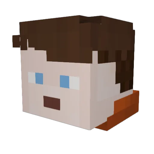 AlohaBoy808 Minecraft avatar head, 3D render