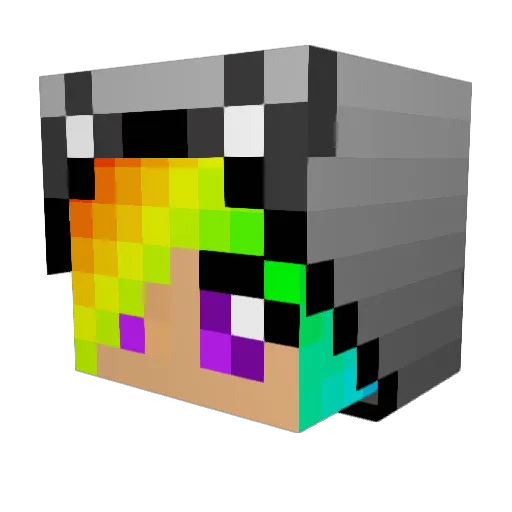 AlohaMilly Minecraft avatar head, 3D render