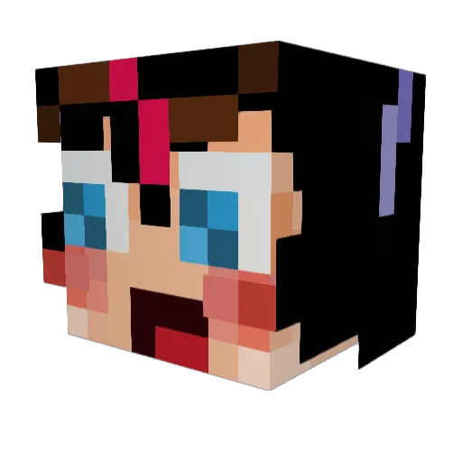 Alomia Minecraft avatar head, 3D render