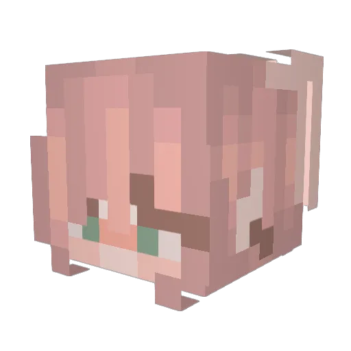 Alondritaa Minecraft avatar head, 3D render