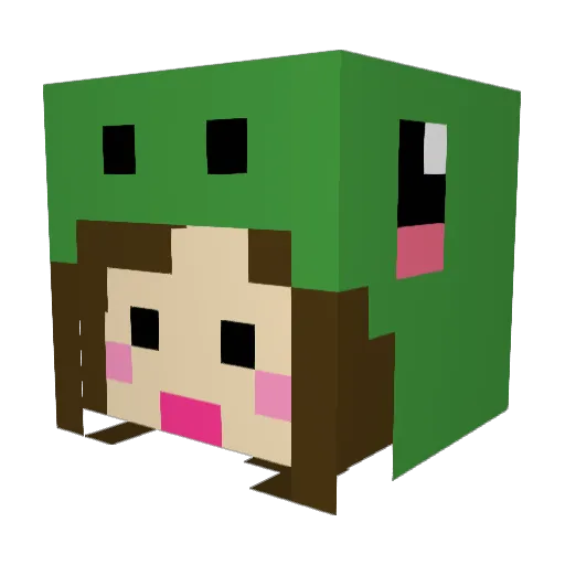 Alondritaruby Minecraft avatar head, 3D render