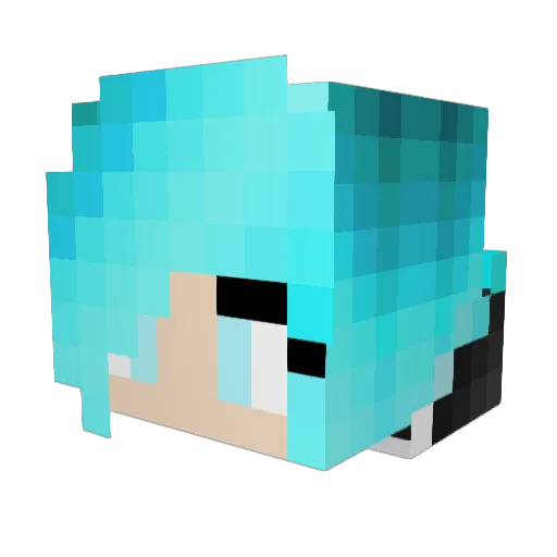 Alone04 Minecraft avatar head, 3D render