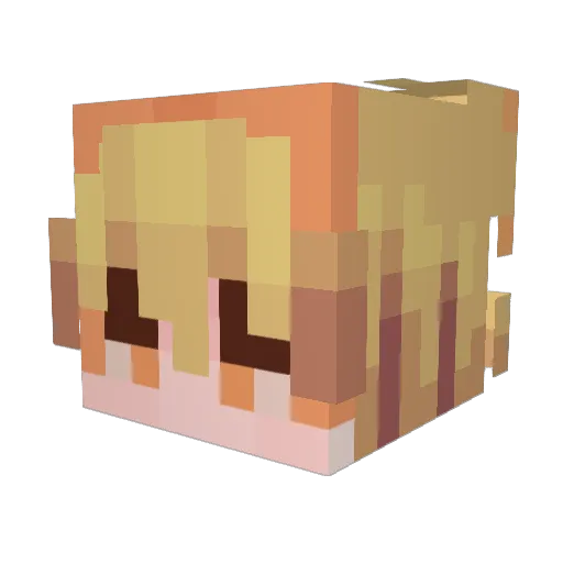 Alone7w7 Minecraft avatar head, 3D render