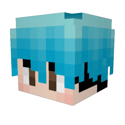 Alone_Hello Minecraft avatar head, 3D render