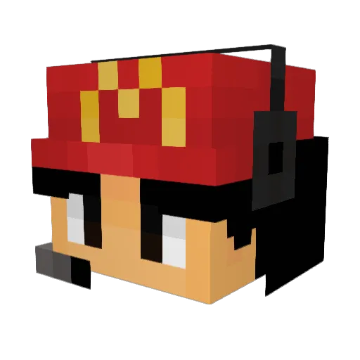 Aloneca Minecraft avatar head, 3D render