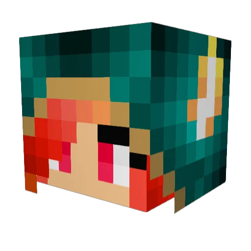 Alonetatertot Minecraft avatar head, 3D render