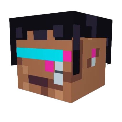 Alonewolffox Minecraft avatar head, 3D render