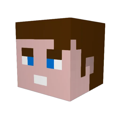 Alonsufal Minecraft avatar head, 3D render